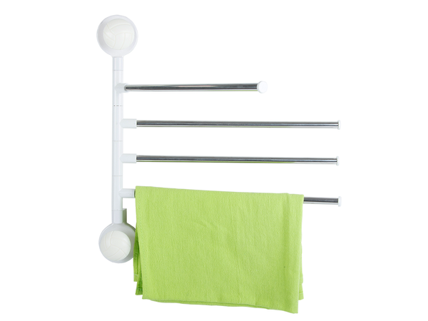 Porte-serviettes de salle de bain pivotant 4 bras