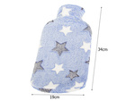 Calentador de agua de goma en una funda calentador de agua de felpa estrellas