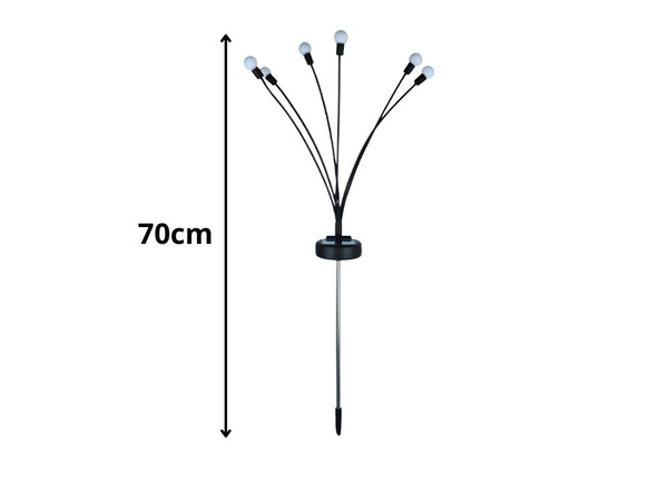 LAMPES DE JARDIN SOLAIRES BOULE 2 PIÈCES DE 6 LAMPES LED LONGUEUR 70 CM
