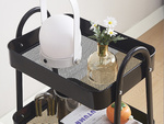 Kitchen shelf bathroom cabinet on wheels metal rack three levels 3