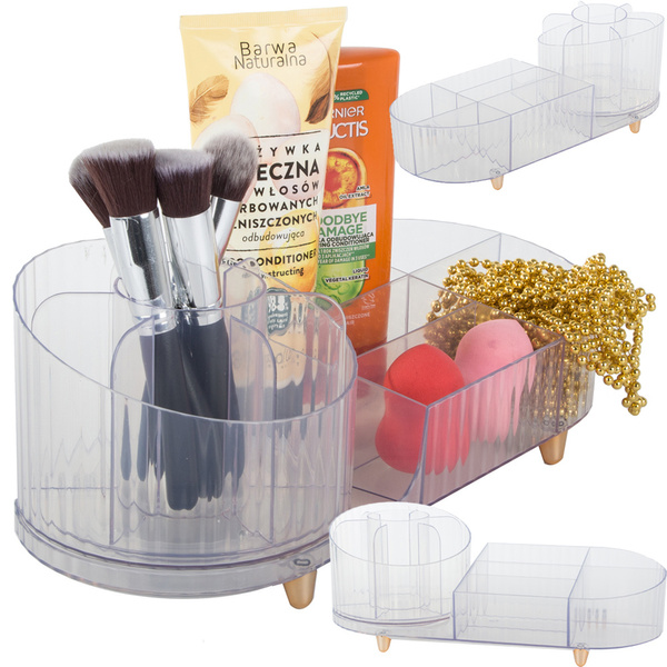Cofre organizador de cosméticos portacepillos de joyería portacepillos giratorio