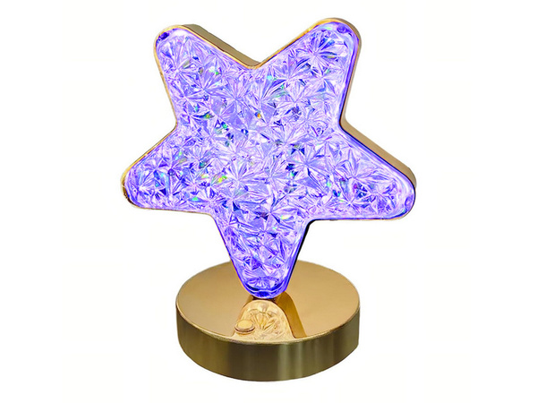 Stolní hvězda noční světlo křišťálové vedlo rgb usb