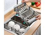 Draining board for sink telescopic vegetable fruit basket
