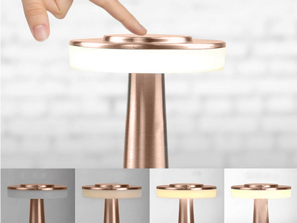 Nakts gaismas galda pieskārienu lampa 3 soļu guļamistabas lampa bezvadu