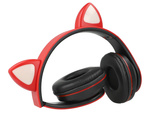 Casque sans fil bluetooth radio fm mp3 oreilles de chat retro-eclairage led