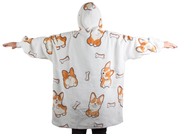 Perro caliente sudadera oversize manta xxl 2en1 piel gruesa suave con capucha