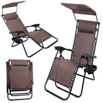 Silla de playa plegable gravedad cero 2en1 con capota