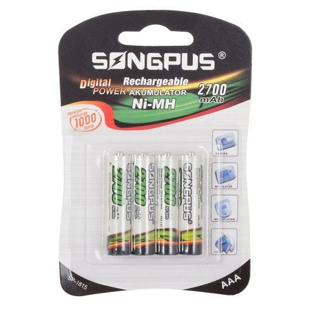 4tk. Aaa r3 kuni 2700mah akud