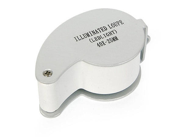 Loupe de bijoutier pliante 2 led 40x