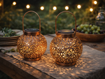 DECORATIVE SOLAR LANTERN LED SOLAR LANTERN GOLD COPPER HANGING