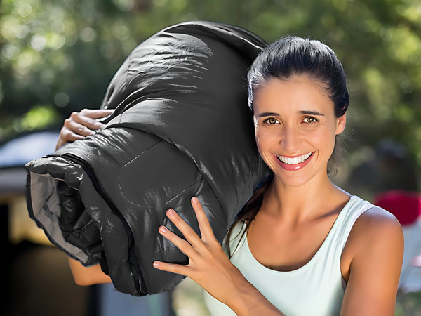 TOURIST MUMIENSCHLAFSACK MIT BEZUG LEKK WARM CAMPING BIWAK SCHWARZ