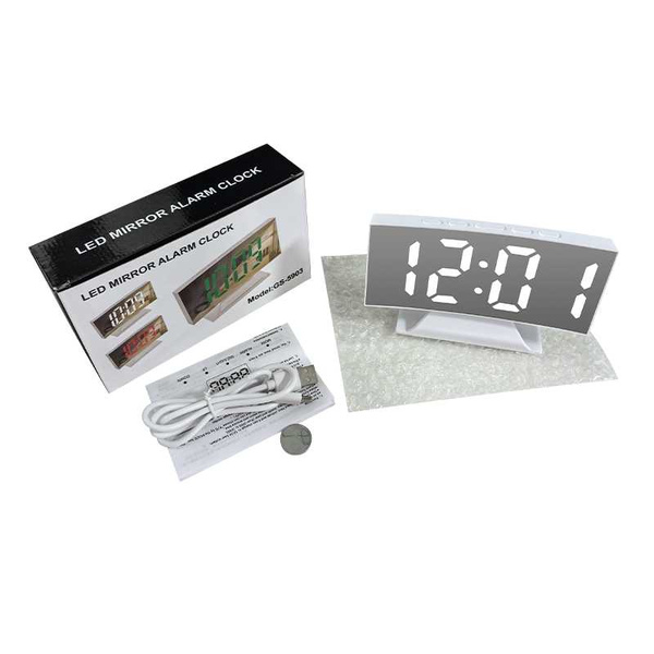 Ceas digital electronic cu led-uri ceas cu alarmă termometru oglindă păstrăvă memorie usb