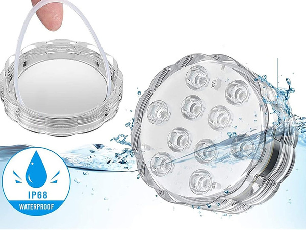 Lampe de piscine pour l'eau 10 leds avec télécommande rgb ip68 étanche pour la piscine