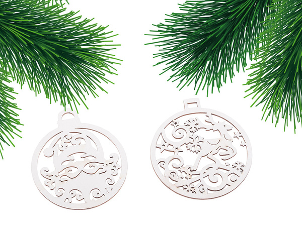 Décorations de sapin de noël en bois 20 pieces pendentifs baubles ornaments