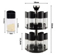 Rotating spice organiser, 12 glass containers, salt shaker