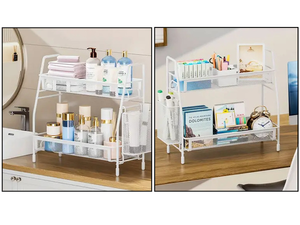 Estante de cocina altillo organizador de cocina de dos pisos con cesta