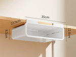 Drawer under desk top shelf container pull-out sliding organiser handle