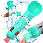 Botella dispensador de comida bebedero para perros y gatos cuenco con dispensador de bolsas 300 ml