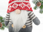 Crăciun GHOST Gnom gri cu barbă de pom de Crăciun 38cm moale