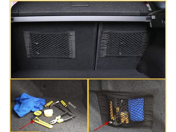 Car boot net sturdy with velcro to car seat sturdy pocket 50x25cm