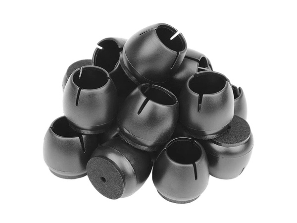 Capuchons de pieds de chaise feutre 12-16mm noir 16pcs