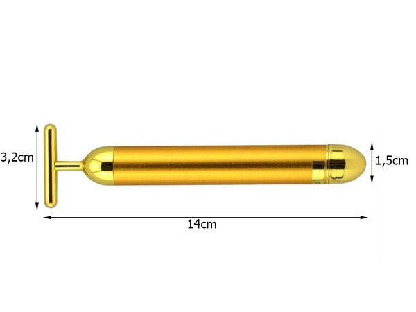 Vibračný masážny prístroj na tvár gold bar