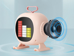 Haut-parleur bluetooth karaoké avec microphone led carrés colorés musique rgb