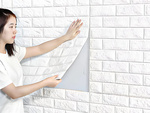 Panneaux muraux 3d brique papier peint blanc autocollant mousse décorative
