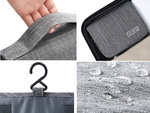 Travel cosmetics bag, hanging organiser for the bathroom, with zip, hook and handle