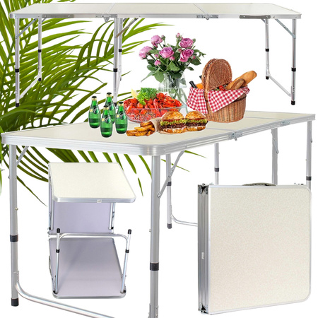 Masă de călătorie pliabilă camping masă de grădină mare 180x60 valiză