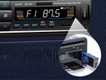 Car radio bluetooth usb aux sd 1-din microphone + pilot 4 x 60w