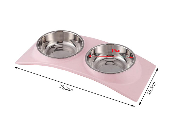 Douchettes en metal pour chiens et chats 2pc set 0.4 l