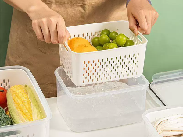 Pojemniki kuchenne na żywność z koszyczkiem pojemnik z uszczelką 4 szt