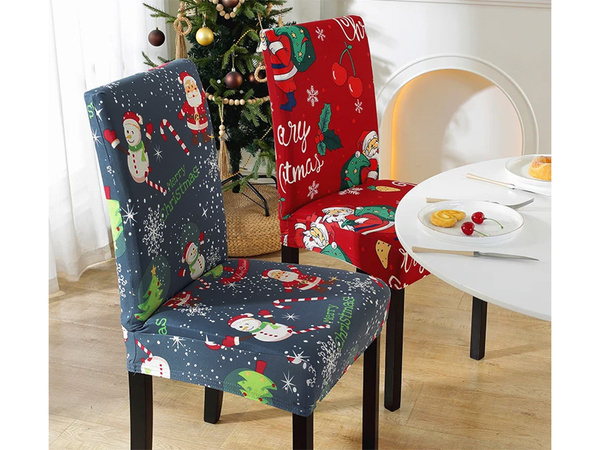 Housse de chaise de noël élastique universel décoratif michael