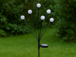 SOLAR GARDEN LIGHTS BALLS 2 PIECES WITH 6 LED LIGHTS EACH, 70 CM LONG