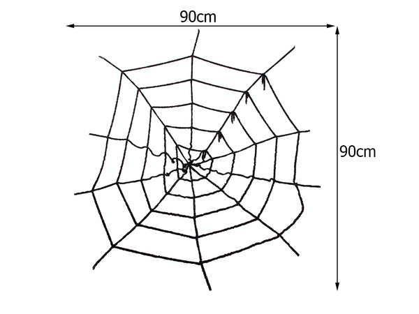 Tela de araña artificial grande negro halloween decoración