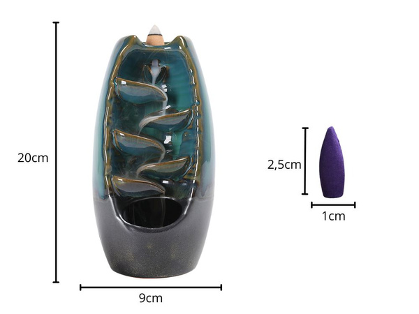 Șemineu ceramic parfumat cascadă tămâie aromaterapie + 10 fitiluri