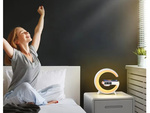 Led svetloba rgb igralni polnilec indukcijski zvočnik budilka radijska ura