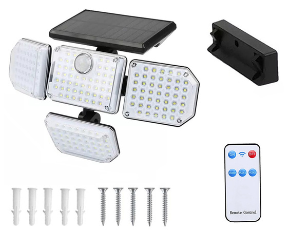 Solárna lampa 181 led so súmrakovým senzorom pohybu + diaľkové ovládanie záhradná pouličná lampa