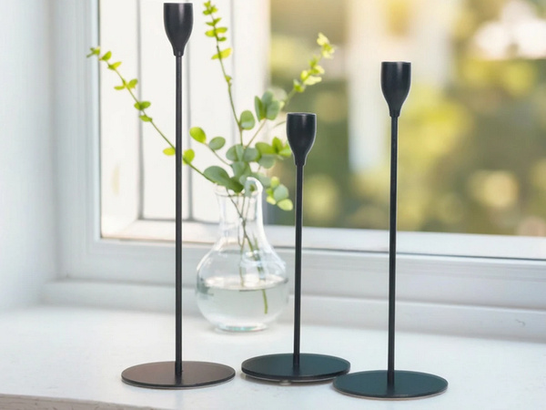 Portavelas glamour metal juego de mesa decorativo 3 pcs