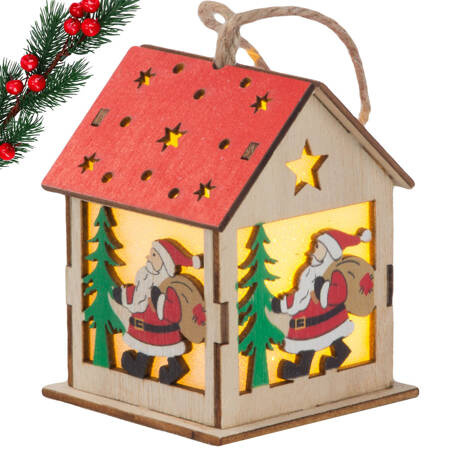 Arbre de noel suspendu en bois lanterne lumineuse decoration de noel mickey