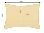 Parasol rectangulaire jardin voile imperméable 4x3m auvent