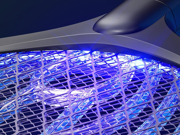 Electric fly swatter for mosquitoes moths insects with uv lamp with stand