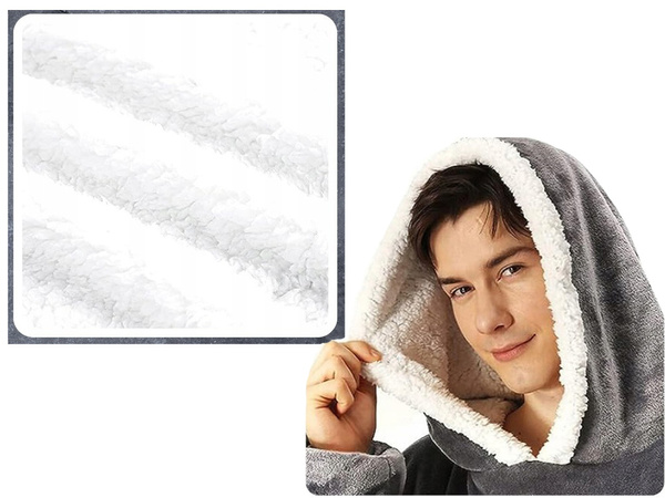 Majica topla prevelika odeja xxl 2in1 debelo krzno mehko kapuco s kapuco halja