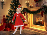 Santa claus costume for a girl hat