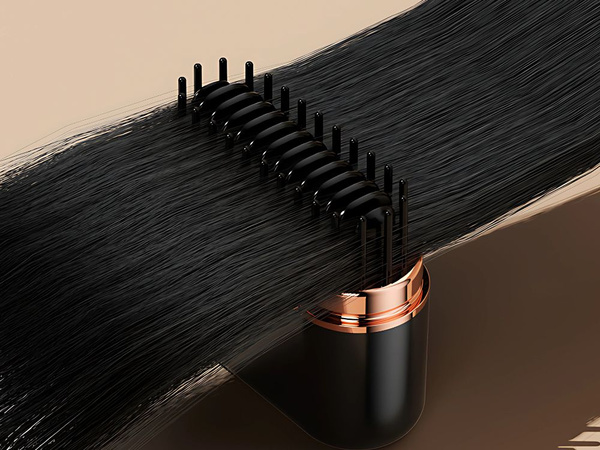 Hair straightening brush usb hair straightener temperature control