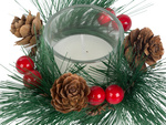 Decorative candles in glass candles wreath set for christmas 2 pcs