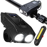 Silné lampičky na bicykle predné led zadné svetlo volume teller batéria 2v1