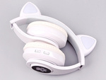 Bezdrátová sluchátka bluetooth rádio fm mp3 kočičí uši led podsvícení