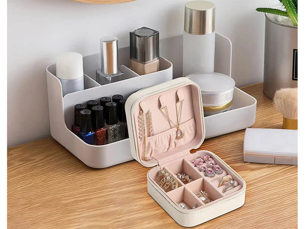 Coffret organisateur de bijoux boîte à fermeture éclair